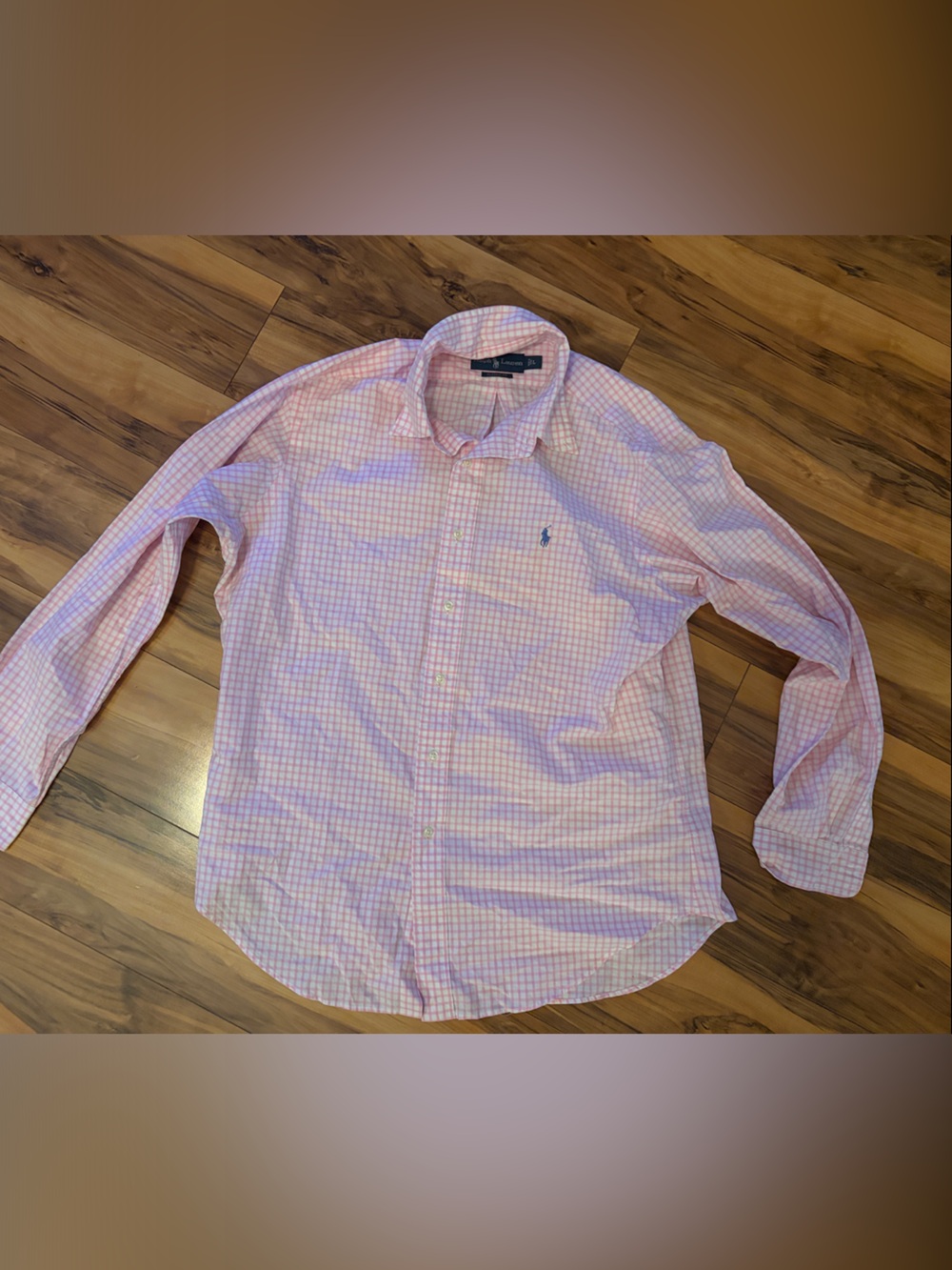 Ralph Lauren Pink and White Gingham Button-Up Shirt